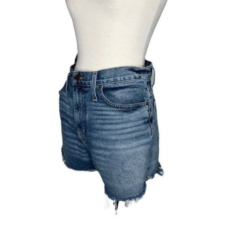 Madewell The Perfect Vintage Jean Shorts High Waist Light Wash Denim Cut Raw Hem - Picture 8 of 10